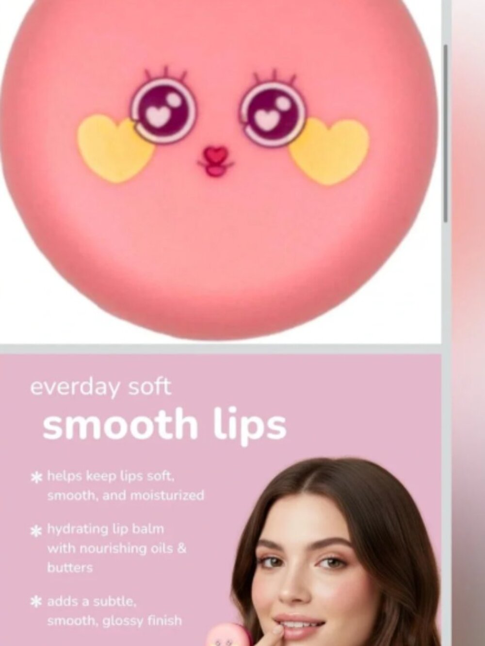 The Crème Shop Pink Cotton Candy Macaron Lip Balm - Picture 2 of 2